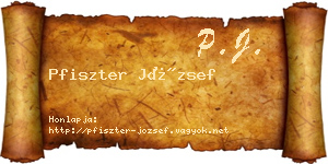 Pfiszter József névjegykártya