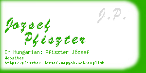 jozsef pfiszter business card